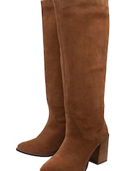 Ravel Brown Suede Zip-Up Knee High Boots - Image 2 of 4