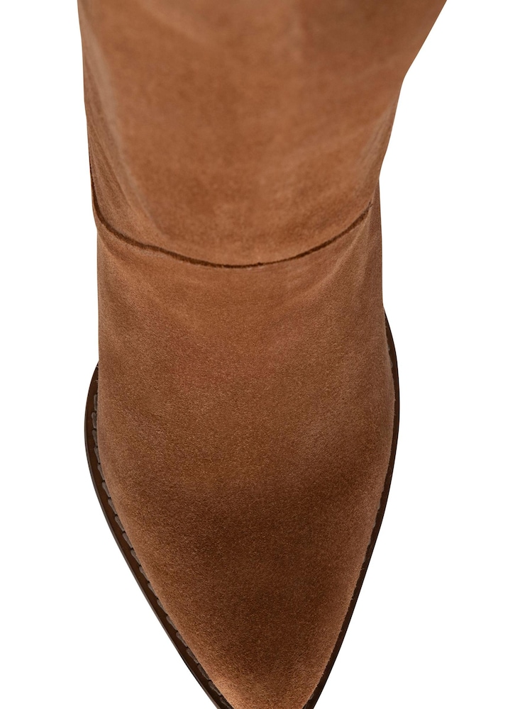 Ravel Brown Suede Zip-Up Knee High Boots - Image 4 of 4