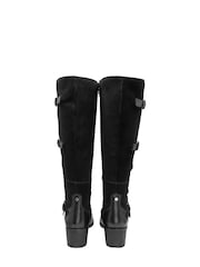 Ravel Black Leather & Suede Zip-Up Knee High Boots - Image 3 of 4