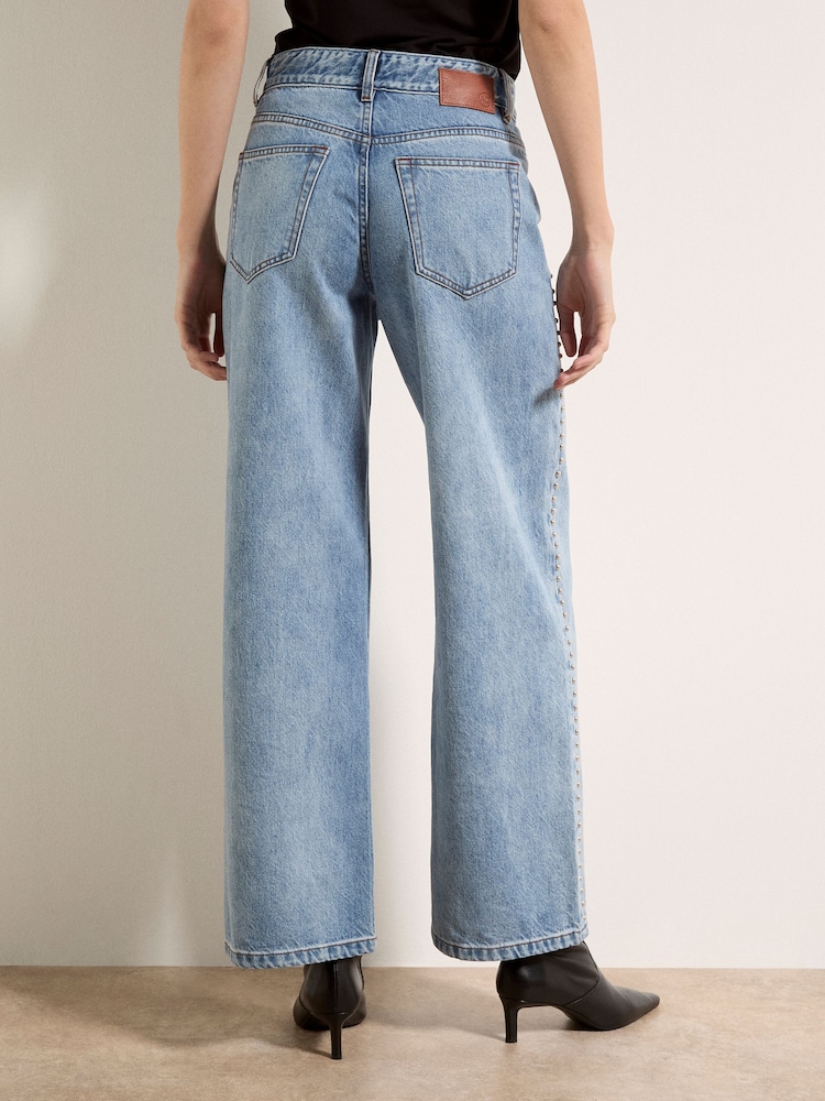 Apricot Blue Maca Stud Straight-Leg Jeans - Image 2 of 6