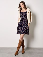 Azul - Apricot Vintage Floral Mini Dress - Imagen 2 de 5