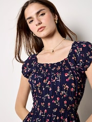 Azul - Apricot Vintage Floral Mini Dress - Imagen 4 de 5