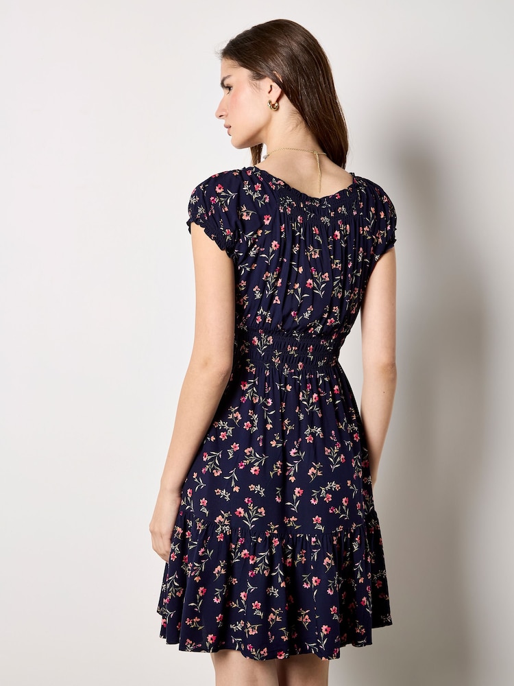 Azul - Apricot Vintage Floral Mini Dress - Imagen 5 de 5