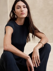 Banana Republic Navy Blue Cece Ribbed Tunic - Image 2 of 4