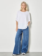 Apricot White Waffle Knit Button Detail Top - Image 2 of 4