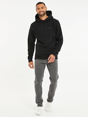 Threadbare Black Microfleece Overhead Hoodie - Image 3 of 4