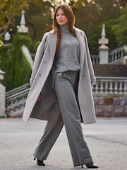 Sosandar Grey Double Breasted Tab Sleeve Coat - Image 3 of 6