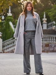 Sosandar Grey Double Breasted Tab Sleeve Coat - Image 6 of 6