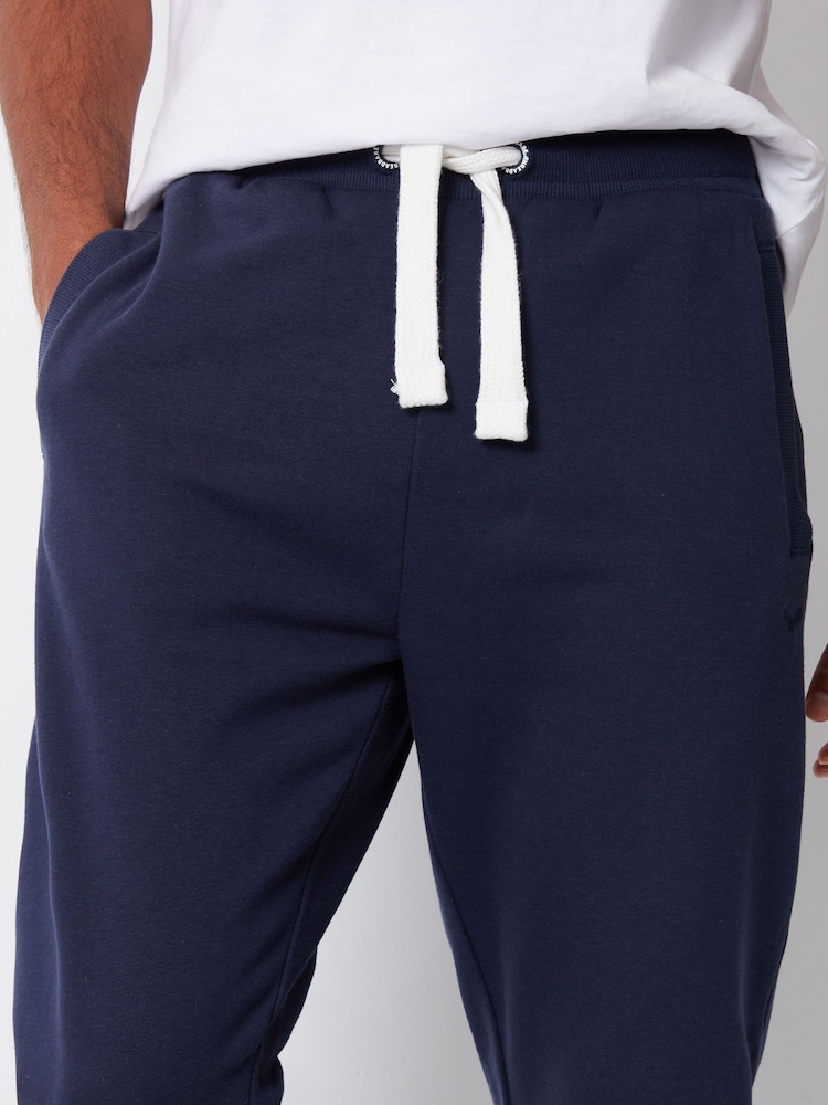 Threadbare Navy Blue Straight Leg Joggers - Image 4 of 4