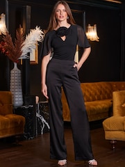 Sosandar Black Corsage Keyhole Top - Image 3 of 3