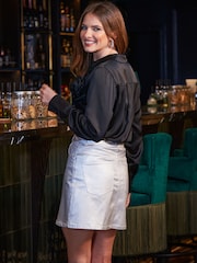 Sosandar Black Satin Shirt With Corsage - Image 2 of 5