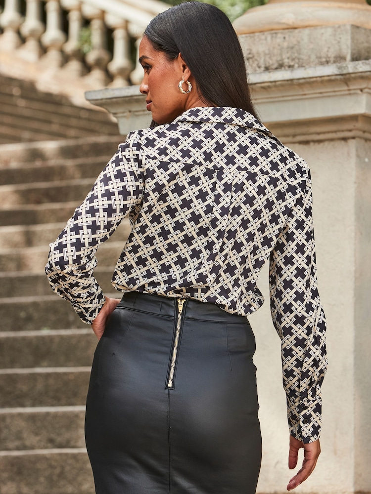 Sosandar Black Geometric Print Shirt - Image 2 of 5