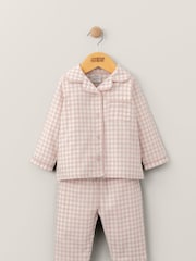 Mamas & Papas Pink Check Woven 100% Cotton Pyjamas - Image 1 of 1
