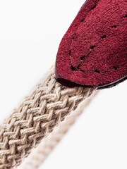 Hugo & Hudson Burgundy Red Rope and Suede Leather Dog Collar - Image 6 of 6