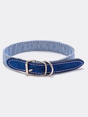 Hugo & Hudson Blue Fabric and Suede Leather Dog Collar - Image 2 of 4