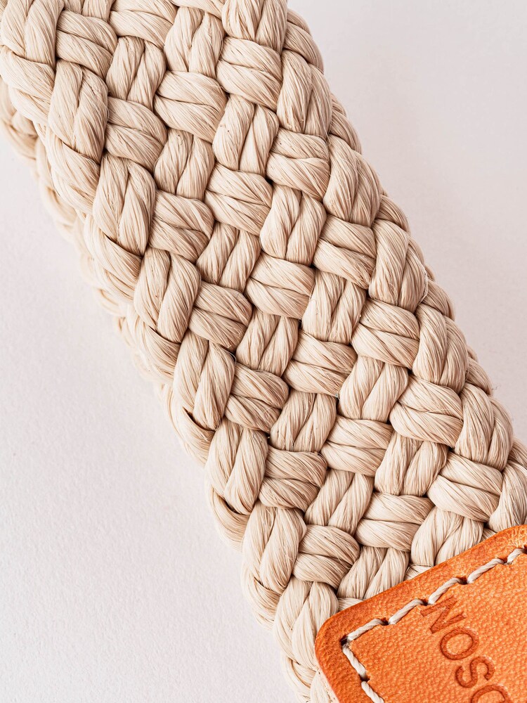 Hugo & Hudson Tan Brown Flat Rope and Leather Dog Collar - Image 2 of 4