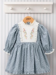 فستان أزرق مطرز من Mamas & Papas Laura Ashley - صورة 1 من 3