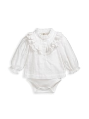 Mamas & Papas Laura Ashley White Lace Frill Bodysuit - Image 2 of 3