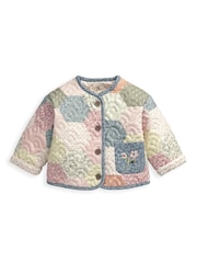 Mamas & Papas Laura Ashley Pink Quilted Patchwork Jacket - Image 1 of 1
