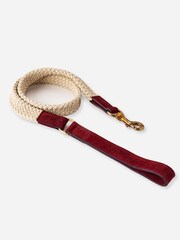 Hugo & Hudson Red Flat Rope Leather Dog Lead - Image 3 of 6