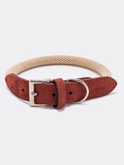 Hugo & Hudson Brown Rope and Suede Leather Dog Collar - Image 4 of 6