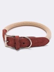 Hugo & Hudson Brown Rope and Suede Leather Dog Collar - Image 5 of 6