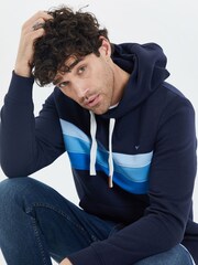 Threadbare Blue Colourblock Hoodie with Kangaroo Pocket - Image 4 of 4