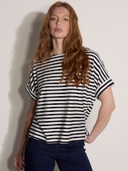 Apricot Blue Soft Jersey Stripe T-Shirt - Image 1 of 4