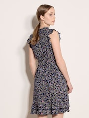 Apricot Purple Ruffle Floral Mini Dress - Image 2 of 4