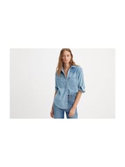 Levi's Done and Dusted 2 Denim Blue Teodora Western Shirt - Image 1 of 7
