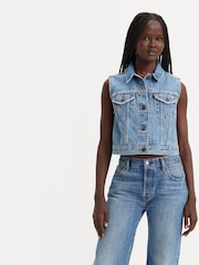 Levi's® Old Notes Denim Blue Jacket XS 100% Cotton Vest - Image 1 of 5