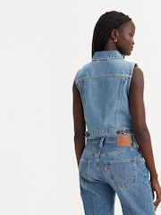 Levi's® Old Notes Denim Blue Jacket XS 100% Cotton Vest - Image 2 of 5