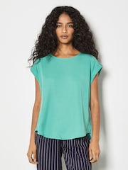 Apricot Blue Woven Split Hem T-Shirt - Image 4 of 4