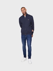 Threadbare Navy Zip Through Fleece Sweatshirt - Image 3 of 4
