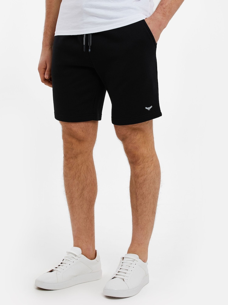 Threadbare Black Premier Sweat Shorts - Image 1 of 4 Threadbare Black Premier Sweat Shorts - Image 1 of 4