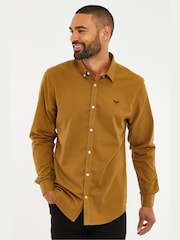 Threadbare Camel Oxford Long Sleeve Shirt - Image 1 of 4