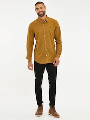 Threadbare Camel Oxford Long Sleeve Shirt - Image 4 of 4