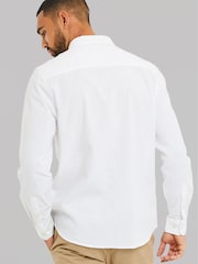 Branco - Camisa de manga comprida Threadbare Linen Blend - Imagem 2 de 4