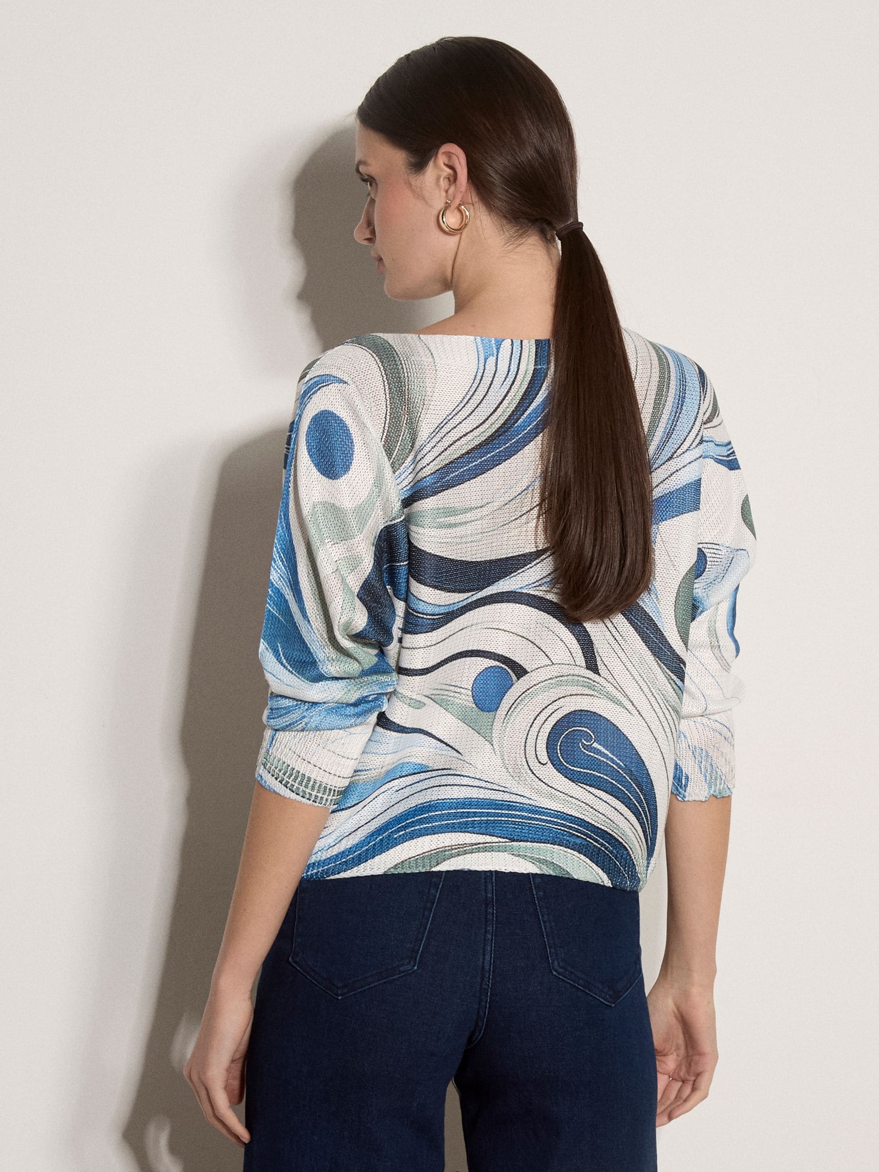 Buy Apricot Blue Swirl Print Shimmer Knit Top from Next Canada