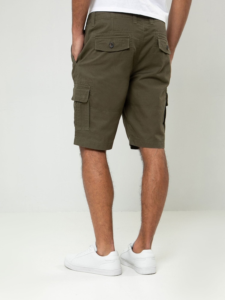 كاكي - شورت كارجو من القطن 100% من Threadbare - صورة 2 من 4 كاكي - شورت كارجو من القطن 100% من Threadbare - صورة 2 من 4