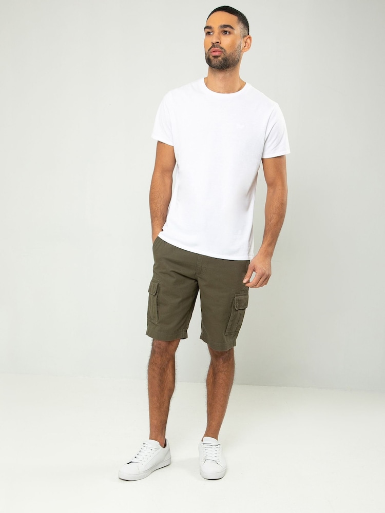 Threadbare Khaki 100% Cotton Cargo Shorts - Image 3 of 4