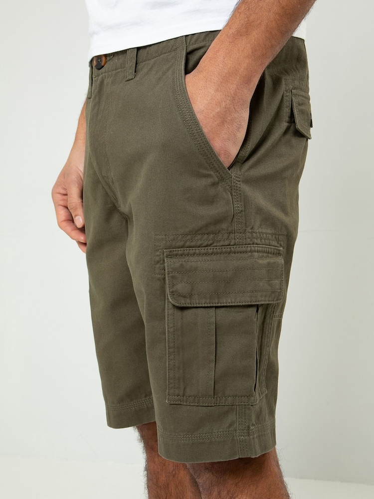 كاكي - شورت كارجو من القطن 100% من Threadbare - صورة 4 من 4 كاكي - شورت كارجو من القطن 100% من Threadbare - صورة 4 من 4