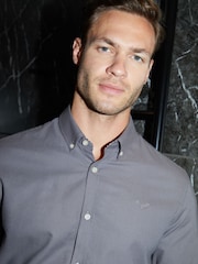 Threadbare Slate Oxford Long Sleeve Shirt - Image 4 of 4