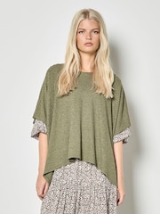 Apricot Green Waffle Knit Tunic Top - Image 1 of 4