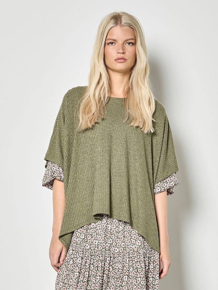 Apricot Green Waffle Knit Tunic Top - Image 1 of 4