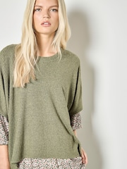 Apricot Green Waffle Knit Tunic Top - Image 2 of 4