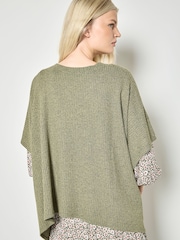 Apricot Green Waffle Knit Tunic Top - Image 3 of 4