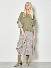 Apricot Green Waffle Knit Tunic Top - Image 4 of 4