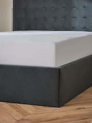 Soft Velvet Charcoal Grey Winslow Upholstered Ottoman Storage Bed Frame - Image 5 of 8