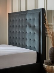 Soft Velvet Charcoal Grey Winslow Upholstered Ottoman Storage Bed Frame - Image 6 of 8